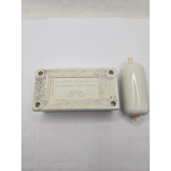 Vintage Wilson Jones CO USA No. 06 Porcelain Stamp Envelope Roller Moistener Wet - Picture 6 of 7